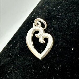 JAMES AVERY Sterling Silver Open Heart Scroll Mother’s Love Charm Pendant LARGE